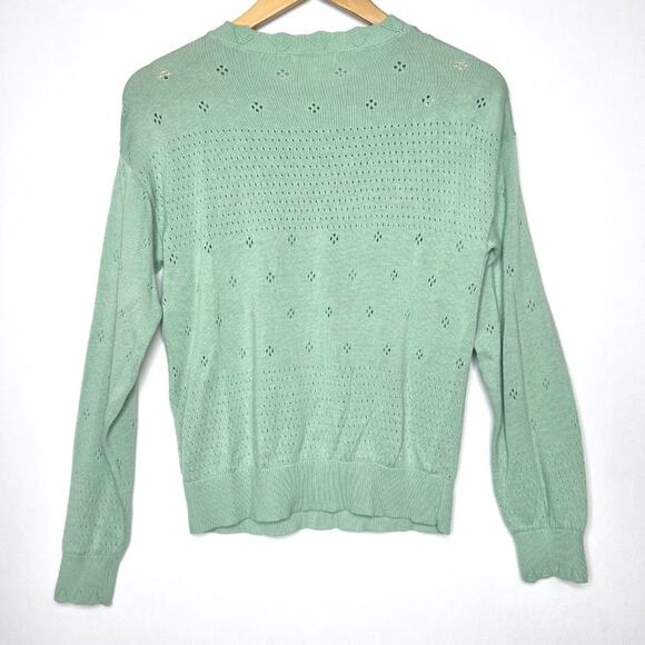 LC Lauren Conrad Pastel Green Eyelet Sweater XS - Picture 9 of 9